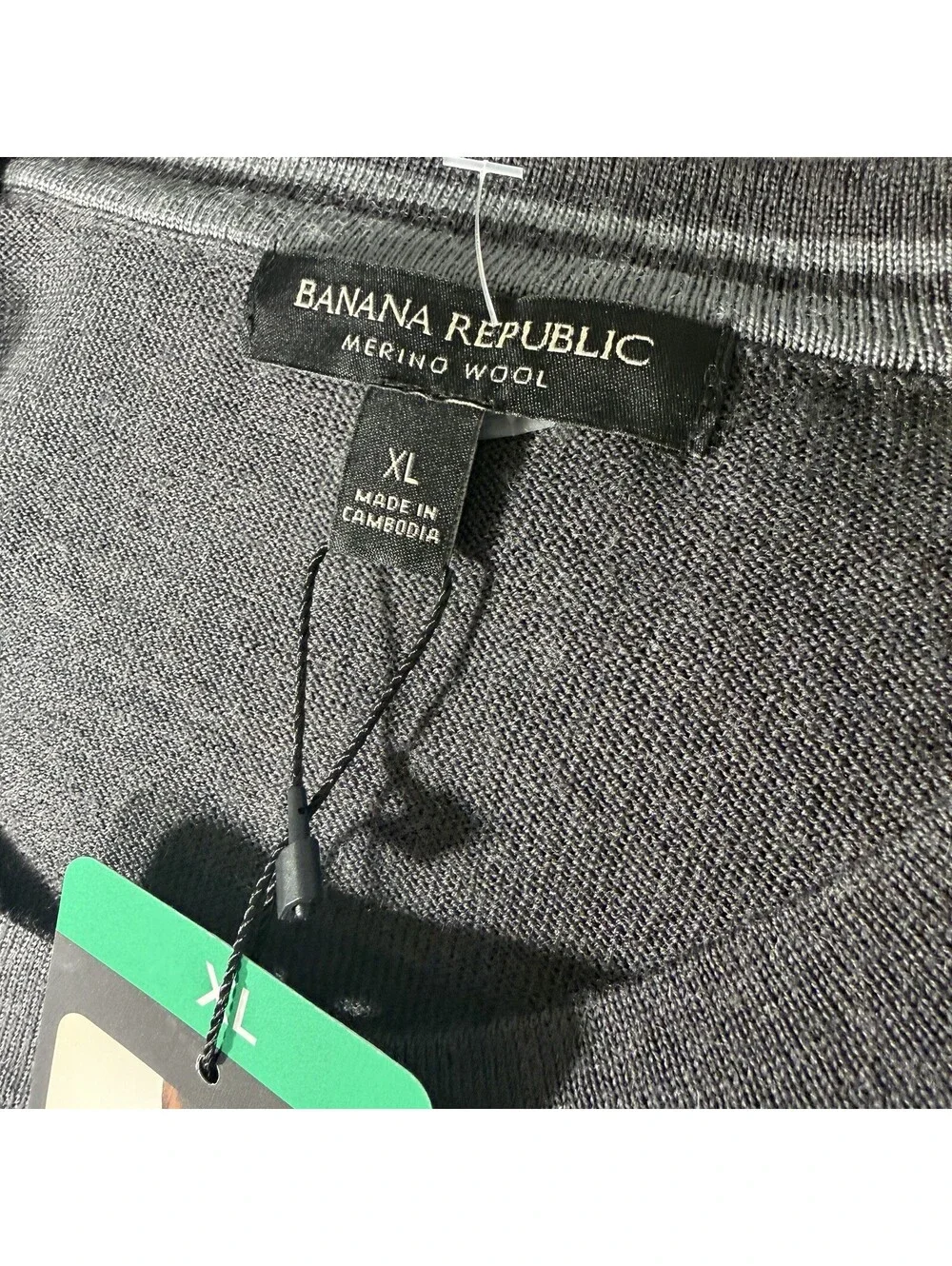 Banana Republic Merino Wool Sweater Mens XL Gray Crewneck Lightweight NWT